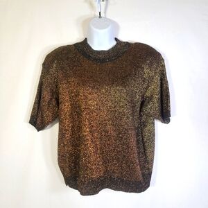Vintage Norton McNaughton Bronze Shimmer Sweater Top Women's Medium